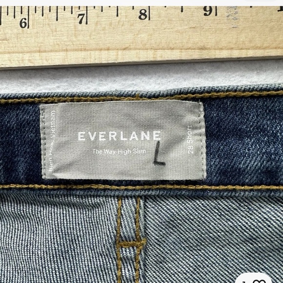 Everlane Jeans Women 28 Short Blue The Way High Organic Cotton Med Wash Straight - Picture 5 of 11